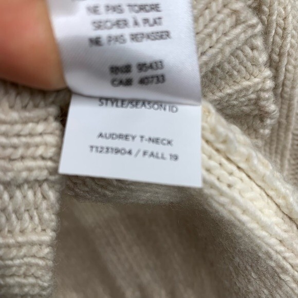 Toad&co Womens Audrey Pullover Sweater Beige Gray Long Sleeve Slit Turtleneck S - Picture 8 of 10